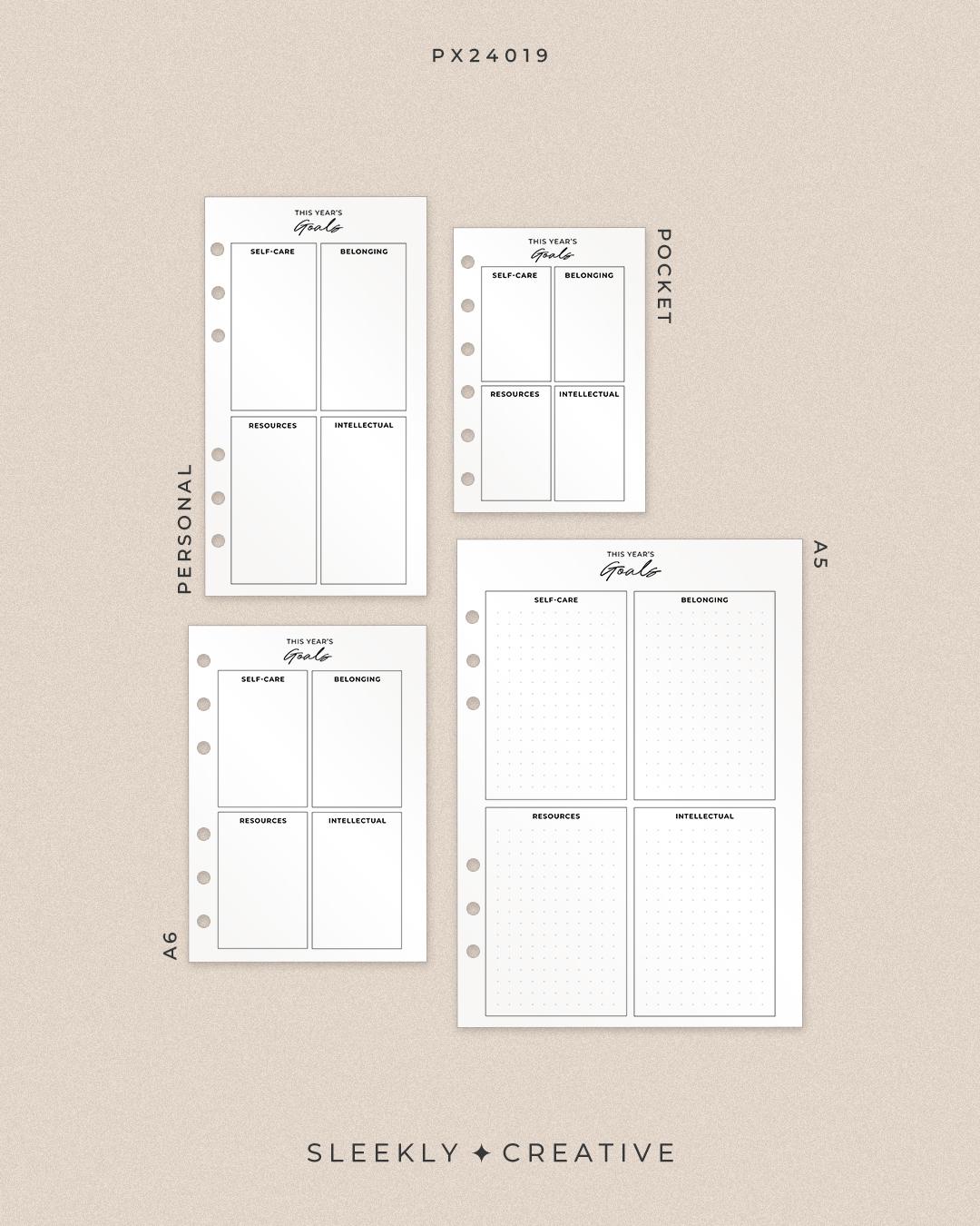 Pollux Goals Vision Board | Self Care Objective Setting Printable Page ...