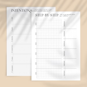 Goal Setting Intentions Worksheet Printable Planner Insert, Self Care Exercise Work Creativity, Instant Download A5 A6 Personal Pocket
