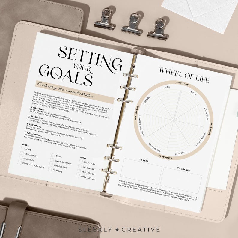 Objective Setting Performance Wheel Life Goals Worksheet | Setting Objectives Wheel of Life Productivity ...