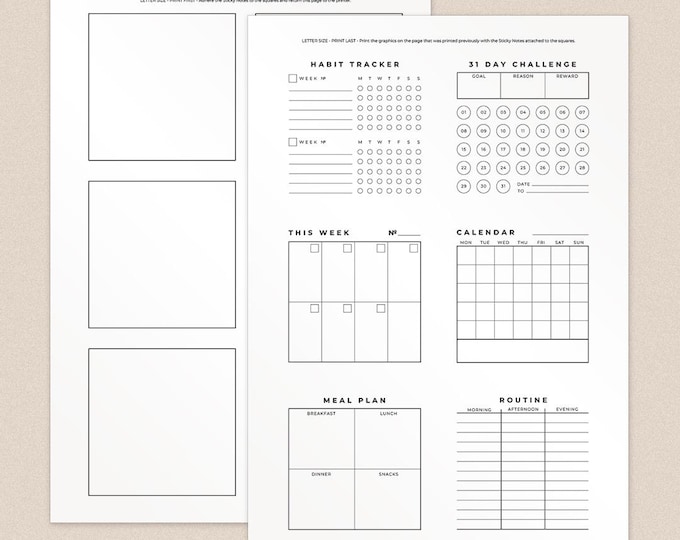 STICKY NOTES Printable + Template- 3x3