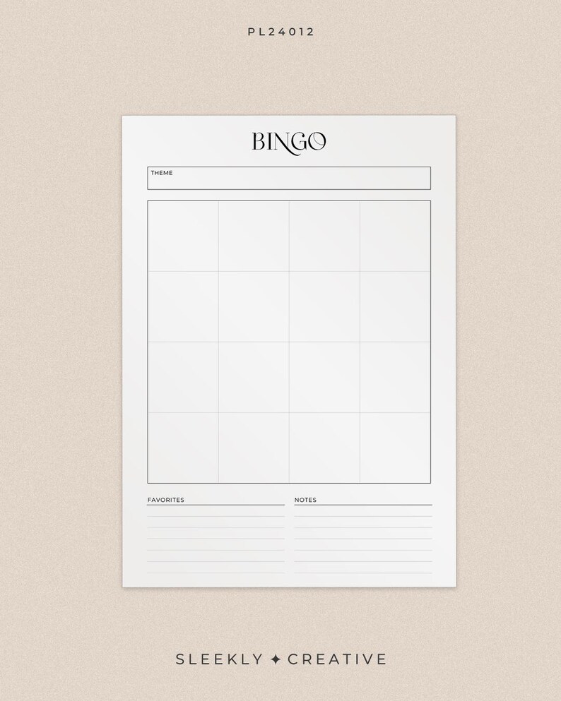 Pleiades Bingo Planner Page | Fun Self Care Challenge Tracker Printable ...