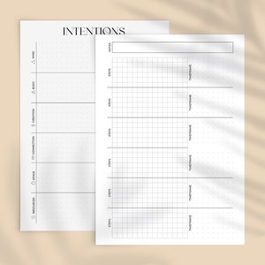 Goal Setting Intentions Worksheet Printable Planner Insert, Self Care Exercise Work Creativity, Instant Download A5 A6 Personal Pocket V2