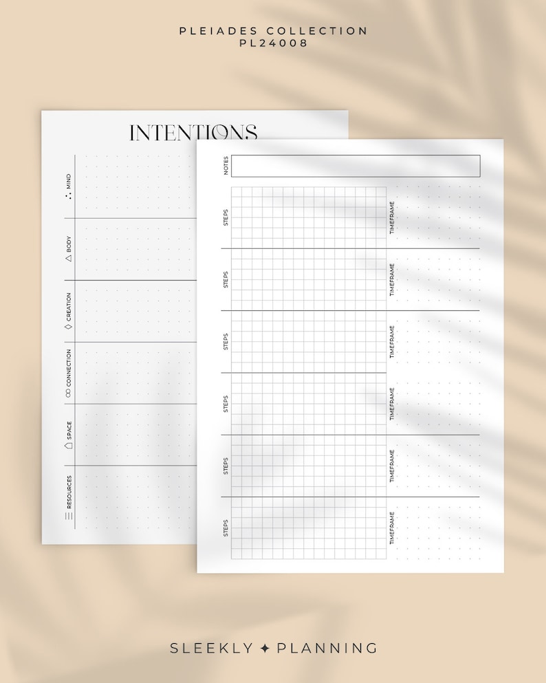 Setting Daily Intentions Worksheets.pdf Goal Setting Intentions Worksheet Printable Planner Insert, Self Care ...