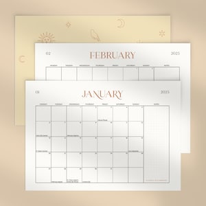 2025 Horizontal Monthly Calendar with Daily Astrological Events New Full Moon Transits Retrogrades for Astrologers & Beginners PDF Printable