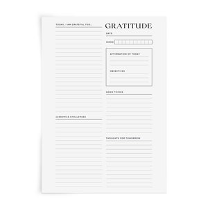 Revisión diaria del día de gratitud sin fecha Planificador imprimible Insertar hoja moderna mínima - Mezcla y combinación de planificación elegante A4, carta, media carta, A6
