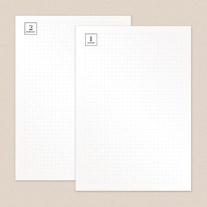 May include: Two blank white pages with dotted grids. The top page has a square with the text "1 JANUARY" and the bottom page has a square with the text "2 FEBRUARY". The text "MIX & MATCH MM24026" is at the top of the image and the text "SLEEKLY + PLANNING" is at the bottom of the image.