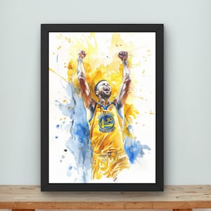 Stephen Curry, Steph Curry, curry, golden state warriors, NBA, nba poster, basketball poster, digital art, digital download, watercolor