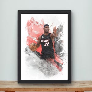 Jimmy Butler, nba, miami heat, basketball, nba poster, sports poster, digital download, watercolor
