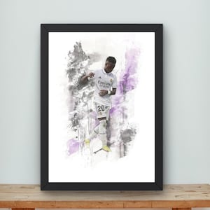 Vinicius jr, real madrid, brazil, soccer, sports, football, digital art, watercolor painting, digital download