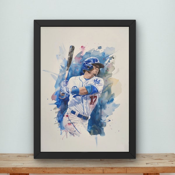 Shohei Ohtani, los angeles dodgers, ohtani, la, mlb, dodgers, la dodgers, japan, watercolor, digital art, baseball