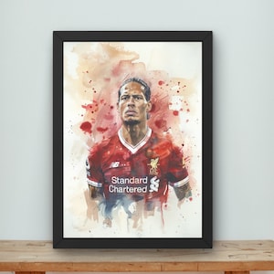 Virgil Van Dijk, pôster de futebol, vvd, anfield, pôster de esportes, virgílio, pôster de Liverpool, futebol, primeira liga, van Dijk, Liverpool FC, lfc