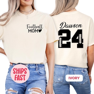 Personalized Football Mom Shirt, Custom Football Mom Tee with Kids Name & Number, Football Mama T-Shirt, Football Mom Gift, Custom Team Tee