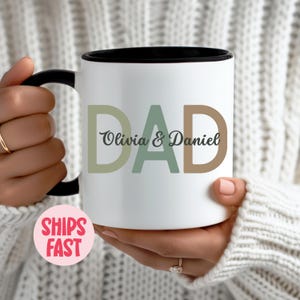 Custom Dad Mug with Kids’ Names – Personalized Coffee Cup for Father’s Day, Birthday & Special Occasions, Unique Dad Gift from Kids