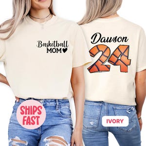 Personalized Basketball Mom Tee, Basketball Mom Shirt With Kids Name and Number, Custom Basketball Mom Tee, Basketball Mom T-Shirt, Game Day
