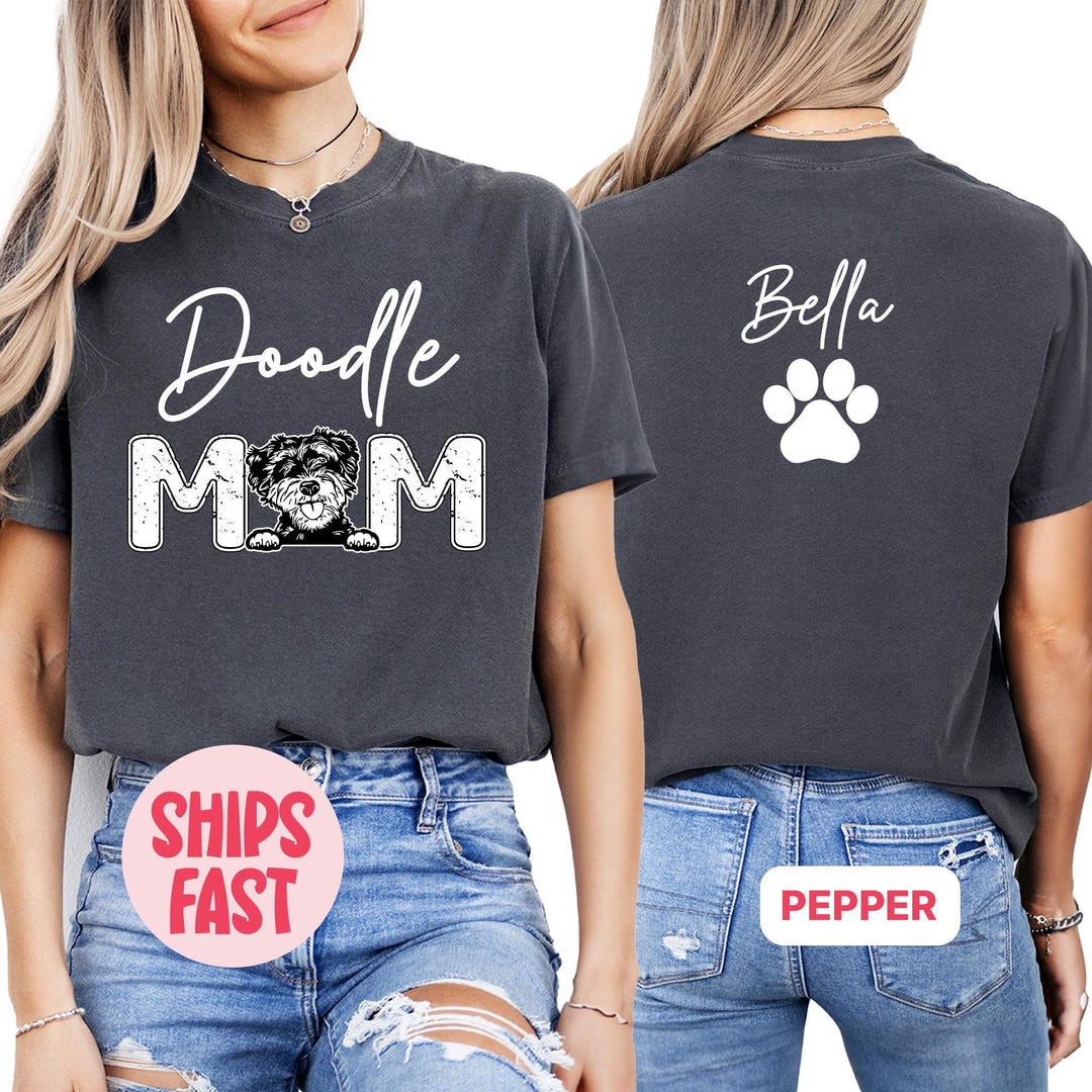 Custom Goldendoodle T-shirt, Doodle Mom Tee, Personalized Dog Shirt ...