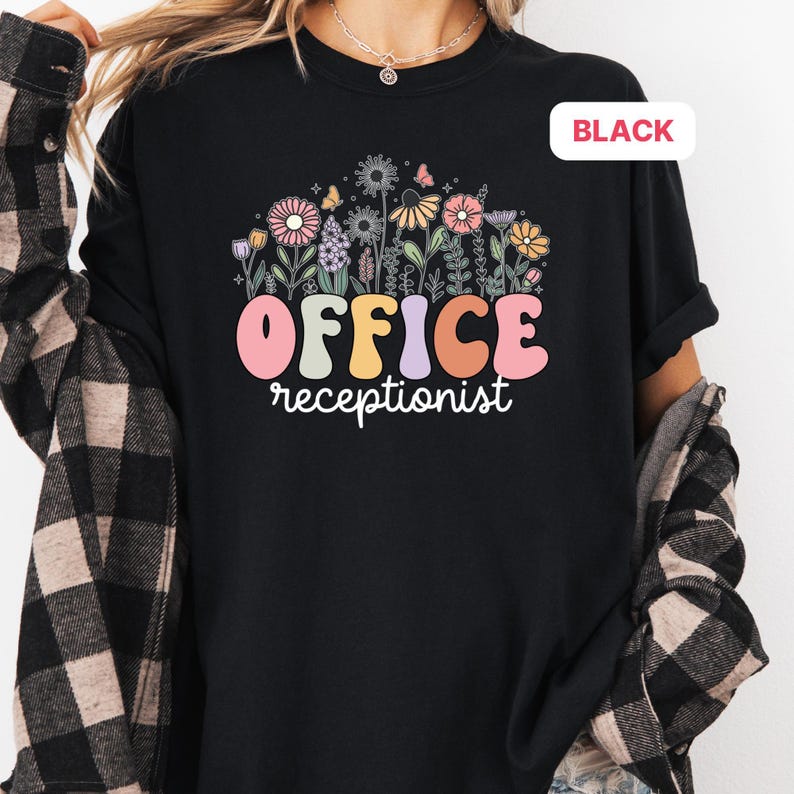 Office Receptionist Front Office Crew Shirt, Administrative Assistant & School Secretary Tee, DTF Printed Soft Cotton Team Spirit TCH_093 image 7