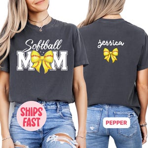 Custom Softball Mom T-Shirt, Personalized Softball Gift for Mom, Softball Mom Tee, Softball Gifts, Game Day Shirt, Custom Mama Tee