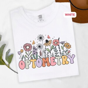 ワイルドフラワー検眼シャツ、将来の検眼医＆眼科学生へのギフトTシャツ、DTFプリントソフトコットンビジョンケアプライドTCH_089 画像 6