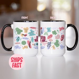 Mok Sister You Are, bevestigingscadeau voor zus, mok positieve vibes voor haar, motiverende koffiekop, ondersteuningscadeau zusterschap – SBL_003