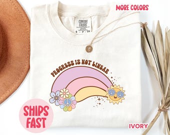 Comfort Colors® Progress Is Not Linear Tee, Mental Health Awareness Shirt, SPED Teacher Top, Special Education Advocate Tee – PRD_057