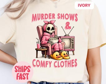 True Crime-shirt voor vrouwen, Murder Shows & Comfy Clothing T-shirt, grappig shirt misdaadjunkie, True Crime Lover Gift, T-shirt Mystery Lover