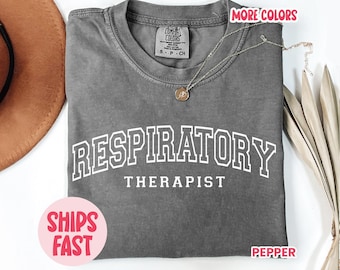 Chemise pour inhalothérapeutes Comfort Colors – T-shirt à col rond pour les inhalothérapeutes, les inhalothérapeutes et les équipes de soins respiratoires (TCH055)