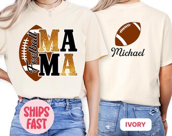 Personalized Football Mom T-Shirt, Custom Football Mom Shirt With Kids Name and Number, Cute Football Mom Tee, Custom Football Shirt