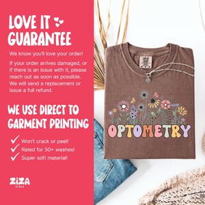 ワイルドフラワー検眼シャツ、将来の検眼医＆眼科学生へのギフトTシャツ、DTFプリントソフトコットンビジョンケアプライドTCH_089 画像 3
