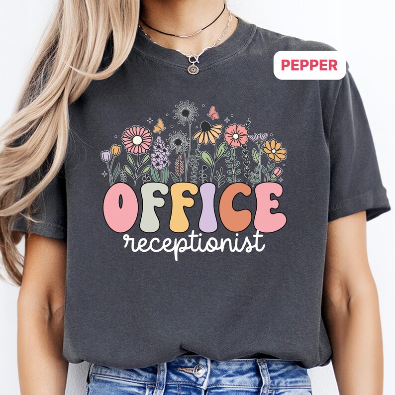Office Receptionist Front Office Crew Shirt, Administrative Assistant & School Secretary Tee, DTF Printed Soft Cotton Team Spirit TCH_093 image 5
