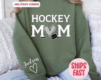 Hockey Mama Sweatshirt, Hockey Mama Hoodie, Personalisierter Hockey Hoodie, Hockey Sweatshirt für Mama, Benutzerdefinierte Hockey Mama, Hockey Mama Geschenk, PSD_014
