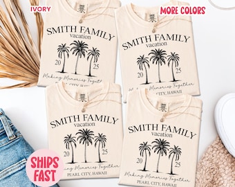 Custom Family Vacation 2025 Shirt, Matching Summer Trip Tee, Personalized Family Beach Cruise Shirts, Fun Group Holiday Shirt – PSD_077