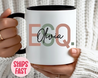 Tasse personnalisée Esquire - Cadeau de remise des diplômes d'un étudiant en droit, tasse unique pour avocat et faculté de droit pour une réussite juridique - Parfaite pour les futurs avocats