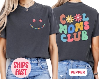 Comfort Colors® Cool Moms Club-tröja, cool mamma-t-shirt, rolig mamma-outfit, bästa mamma någonsin-tröja, mammas födelsedagskläder, mors dag-presenter