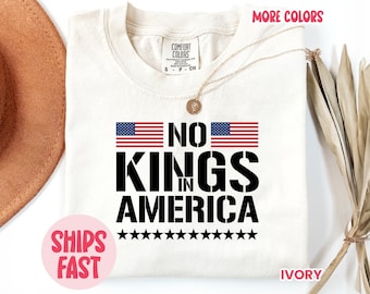 Maglietta "No Kings In America", maglietta di protesta anti-Trump, maglietta politica patriottica, regalo per gli amanti della democrazia – TSH_016