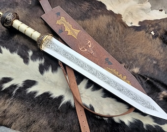 Handmade Gladiator Roman Sword, Totally Hand Engraved Sword, Expensive Sword, Wedding Sword, Gift for HIM/HER, Birthday Gift