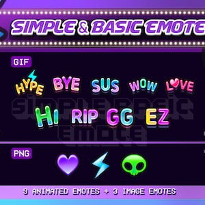 Twitch Text Emote Paket: Animierte GIF & PNG Emotes