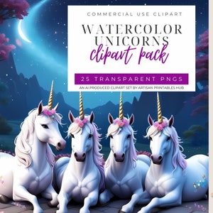 Imágenes prediseñadas de unicornio de acuarela kawaii, imágenes prediseñadas de unicornio pastel, imágenes prediseñadas de cupcake de unicornio, niña de cumpleaños de unicornio, animal mágico, digital png