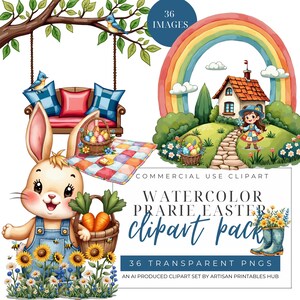 Lot énorme de cliparts de fleurs à l'aquarelle, illustrations florales printanières, designs cottagecore, graphiques de Pâques, autocollants numériques, floral printanier