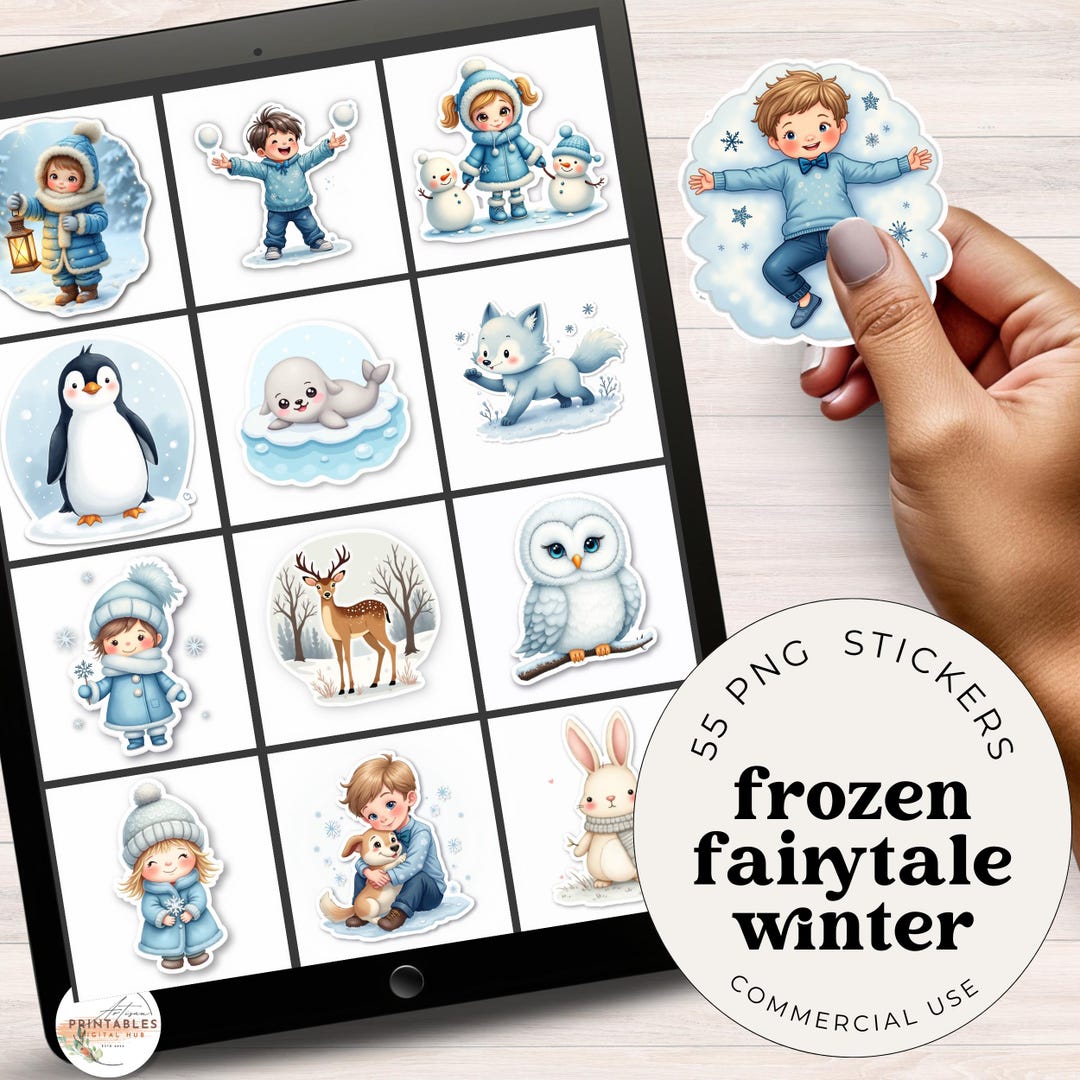 Winter Snow Digital Stickers, Snowflake Planner Stickers, Cozy Winter ...