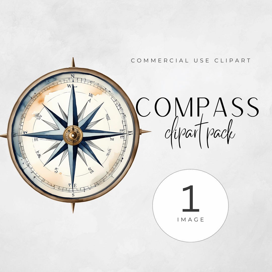 Compass Clipart Bundle - Nautical Compass SVG - Digital Downloads for ...