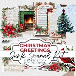 Vintage Christmas Junk Journal Kit: Printable Ephemera (Digital Download)