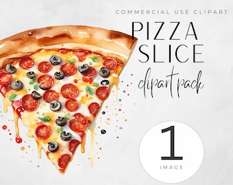 Clipart di fette di pizza, illustrazione di pizza carina, pizza digitale PNG, clipart di cibo per bambini, arte della pizza stampabile, design di pizza artigianale fai da te, spuntino