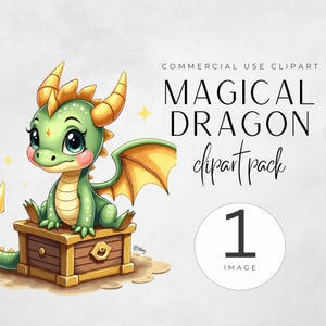 Aquarel schattige draak clipart, magische fantasie ontwerp png-afbeelding, commercieel gebruik graphics, digitale kunst voor ontwerpers ambachtslieden winkels eigenaren