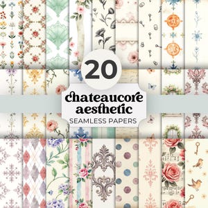 French country digital paper pack, vintage floral watercolor backgrounds, shabby chic patterns for scrapbooking, journaling, cardmaking