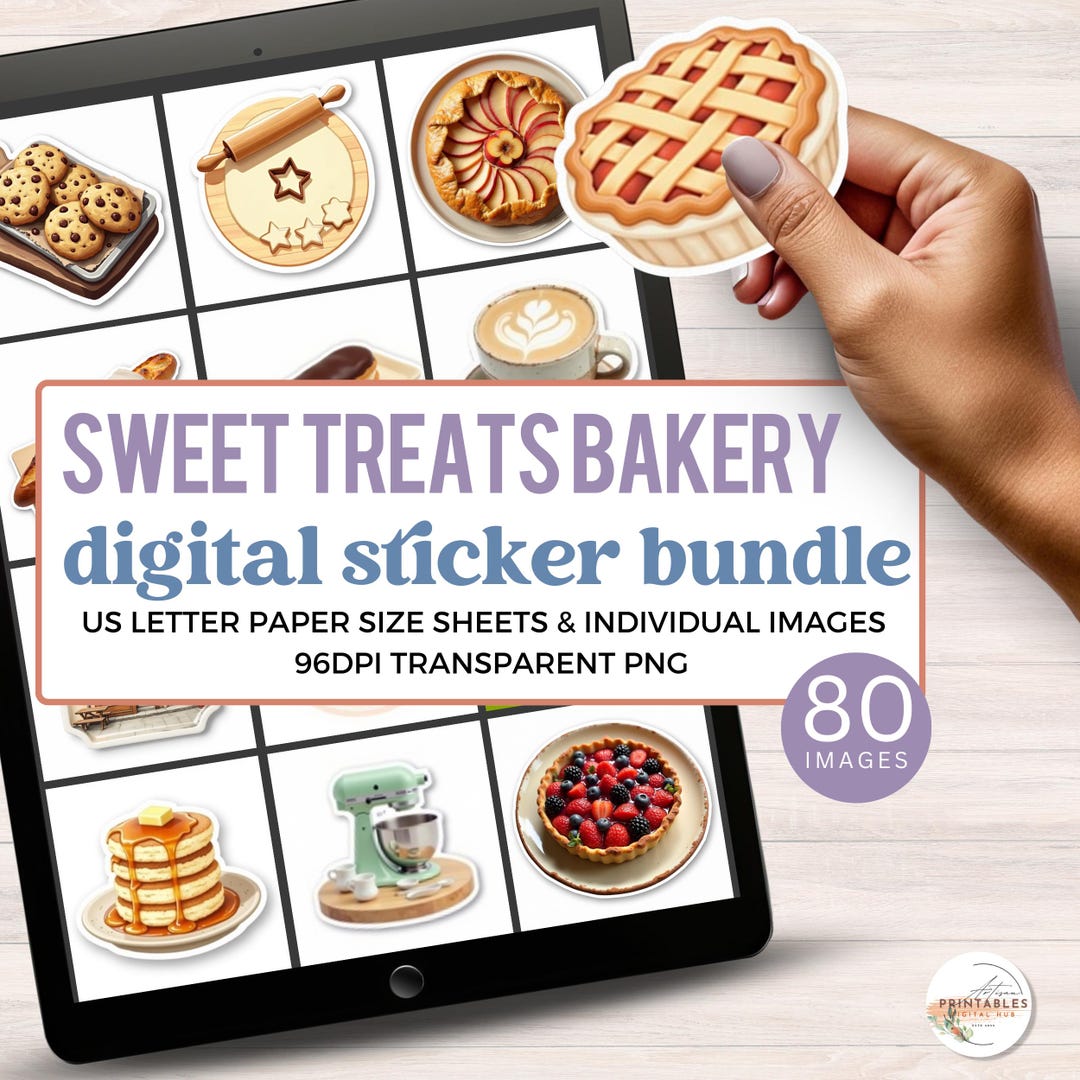 Bakery Digital Stickers PNG, Baking Supplies Stickers, Kitchen Planner ...