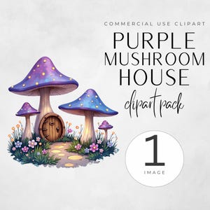 Aquarell Pilze Clipart Bundle, magische Natur Illustrationen, digitaler Download für Kunsthandwerk, Cottagecore Pilz Clipart, Fantasy Kunst