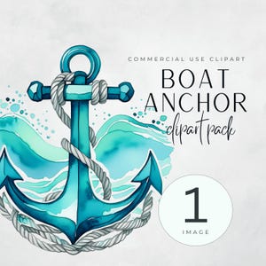 Nautical PNG - Marine Clipart - Digital Download for Crafts - Watercolor Anchor Clipart - Nautical Art - Printable Clipart - Vintage Anchor