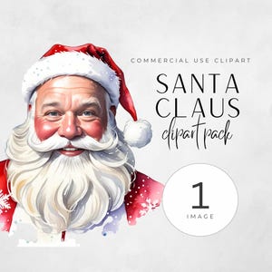 Clipart de Papai Noel, PNG transparente para cartões e convites de Natal, Clipart de Natal em aquarela Père Noël, Cabeça de Papai Noel vermelha em aquarela