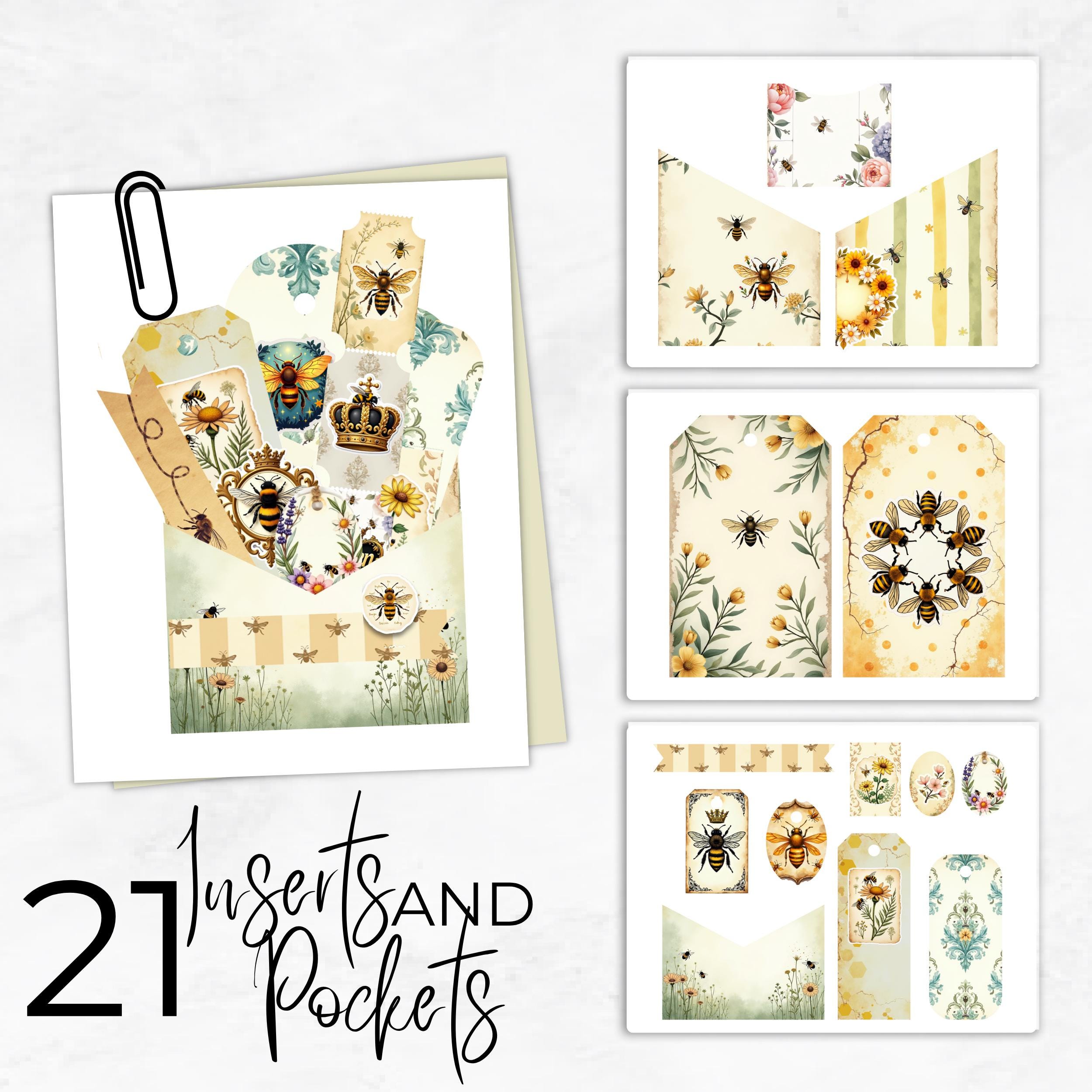 Bee Loaded Tag Set, Honey Bee Junk Journal Kit, Printable Ephemera ...