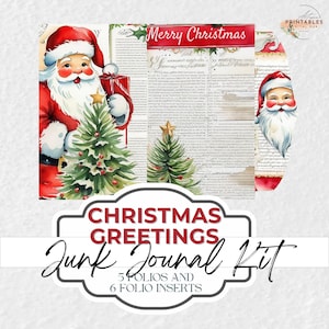 Christmas Junk Journal Kit: Vintage Urlaub Ephemera (Digitaler Download)